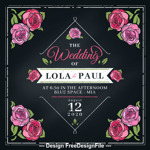 Decorative design elements wedding invitation vector
