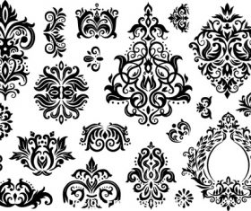 Decorative flower silhouette vector in different styles 01