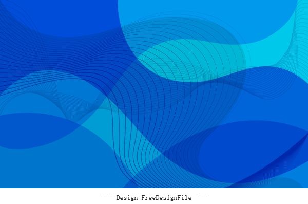 Decorative background abstract dynamic curved lines blue vector