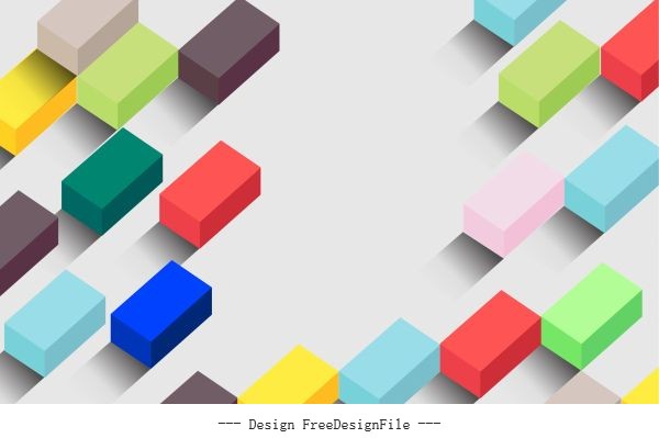 Decorative background modern colorful 3d cubic decor illustration vector