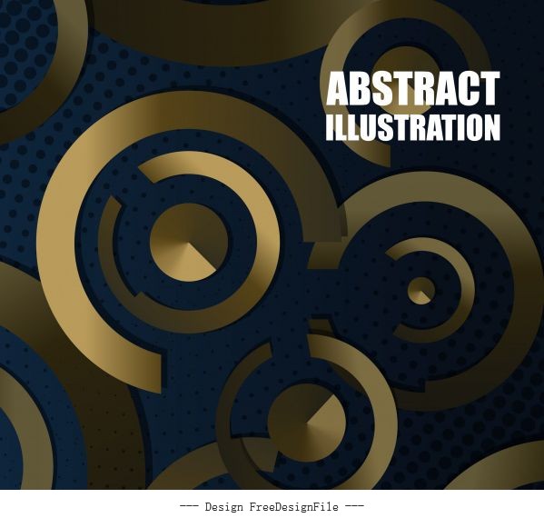 Decorative background modern shiny golden circles vectors