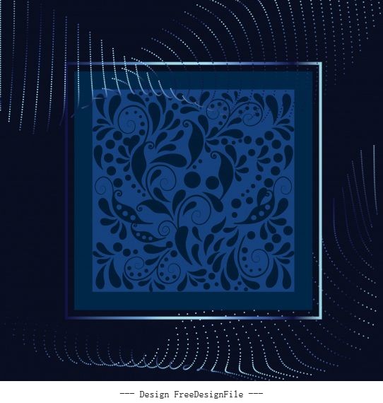 Decorative background picture frame leaves pattern vector