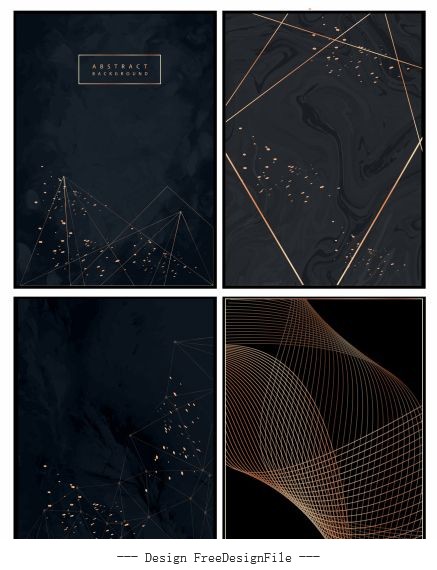 Decorative backgrounds dark modern abstract dynamic vector