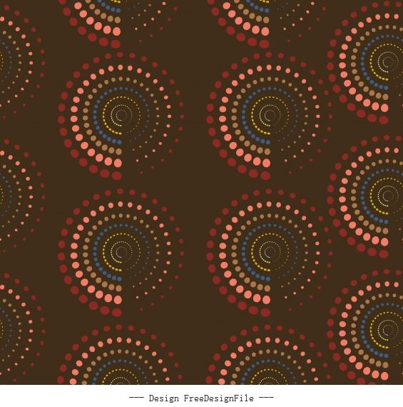Decorative pattern colored repeating spiral circles vector
