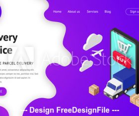 Delivery service cover vector