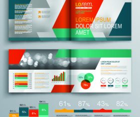 Design bi-fold color brochure flyer template vector