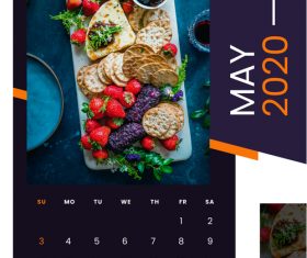 Dessert food 2020 calendar vector