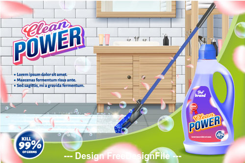 Disinfectant household advertising vector