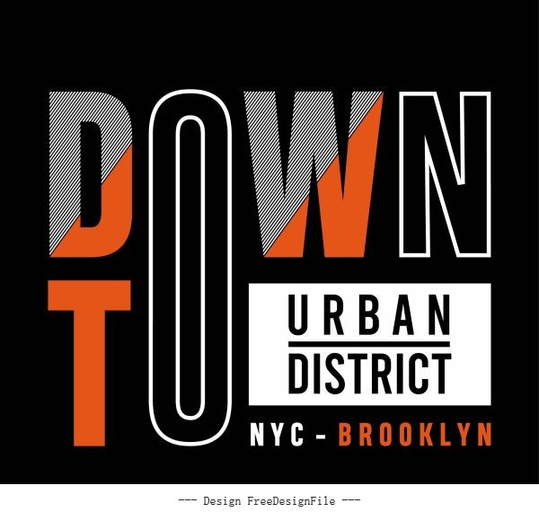 Downtown typography tshirt graphics vector