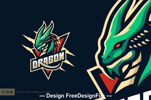 Dragon sport and esports logo template vector
