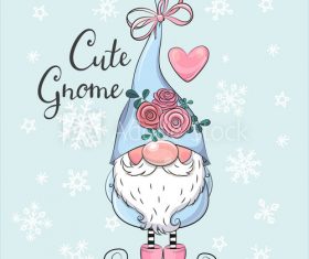 Dress up gift cute cartoon gnome vector