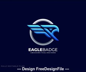 Eagle badge bold logo template vector