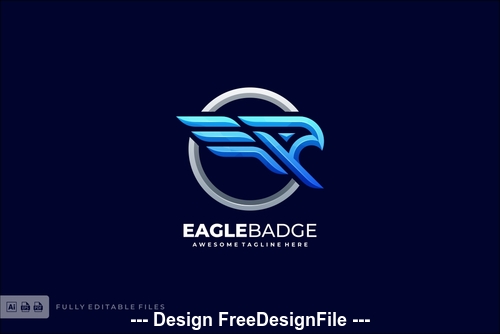 Eagle badge bold logo template vector