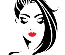 Elegant girl stylish hairstyle logo vector