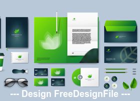 Emerald background corporate branding identity template vector