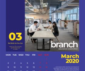 Employee cover calendar 2020 vector