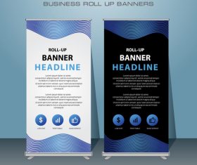 Exhibition business roll up banners vector