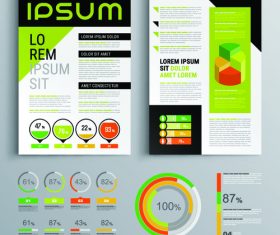 Factory flyer template design information vector