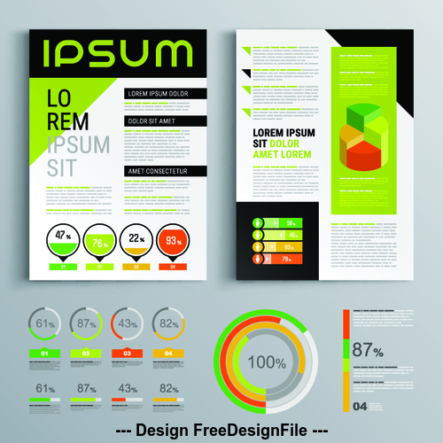 Factory flyer template design information vector
