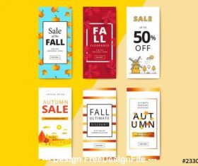 Fall sale mobile banner vector