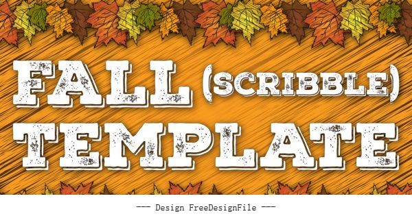 Fall scribbled background with thanksgiving cards vector