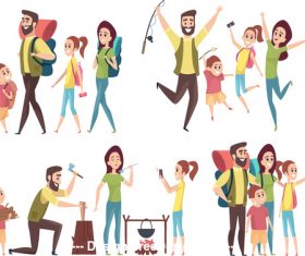 Family outing illustration vector