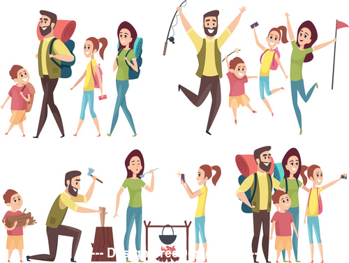 Family outing illustration vector