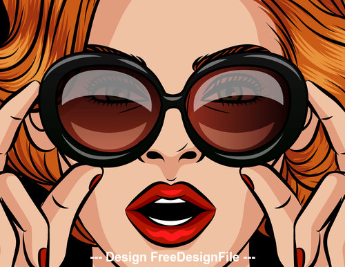 Fashion girl vintage style vector