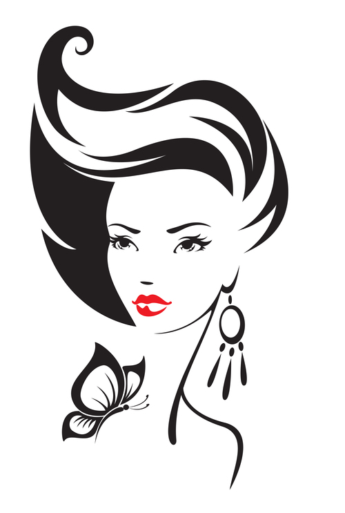 Fashion hairstyle vector free download