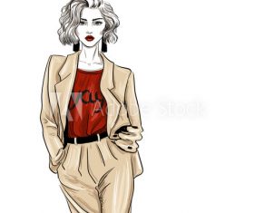 Fashion women sketch vector