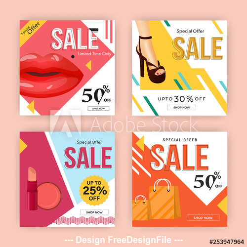 Female cosmetics discount poster design vector