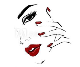 Female face sketch vector