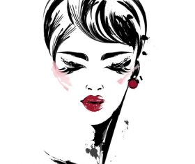 Female fashion hairstyle vector