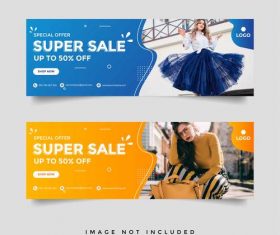 Female product advertising banner vector