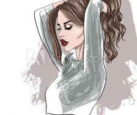 Female sketch vector