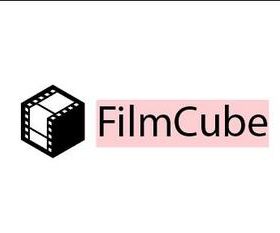 Film cube logo template vector