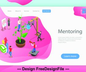 Flat isometric vector 3d concept illustration mentoring
