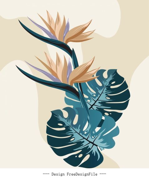 Flower painting colored classical vector