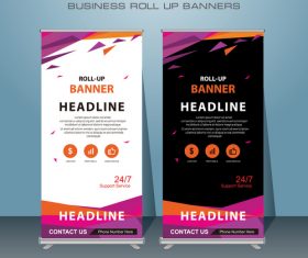 Flyer template roll up banners vector
