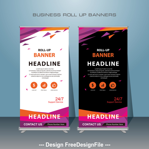 Flyer template roll up banners vector