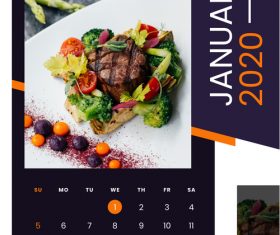 Food 2020 calendar vector