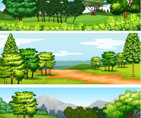 Forest nature landscape vector