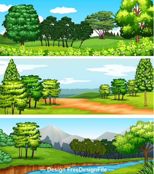 Forest nature landscape vector