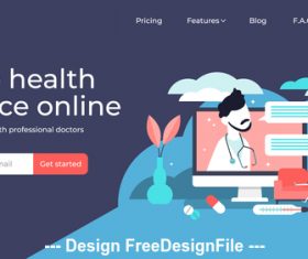 Free health advice online flat illustration vector