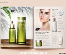 Fresh skin care magazine vector template