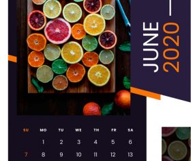 Fruit food 2020 calendar vector