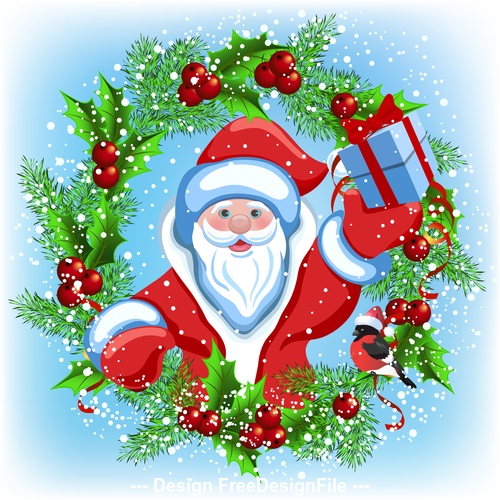 Funny Santa Card Vector Illustration
