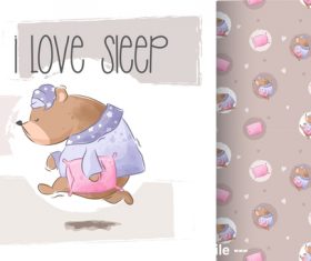 Funny animal cartoon design pattern background vector