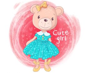 Funny cartoon bear illustration vector