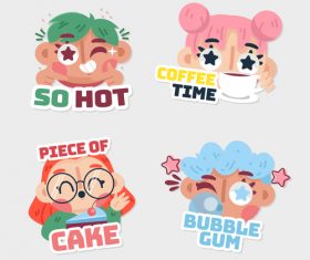 Funny cartoon character illustrations vector